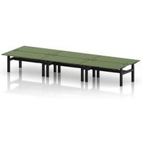 Air 1600x800 Sit-Stand Bench Desk with Moss Green Top