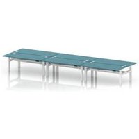 B2B 1800x800 Sit Stand 6P Bench Desk Dark Teal Ports Frame