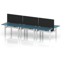 Air 1200 Sit Stand 6-Person Bench Desk with White Frame