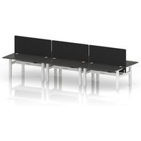 Air Sit-Stand 6-Person Bench Desk with Cable Ports