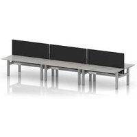 Air Sit-Stand 6-Person Bench Desk with Ports