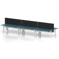 Air 1800 Sit Stand Bench Desk with Teal Top and White Frame