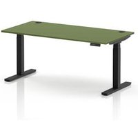 Air Height Adjustable Desk with Green Top and Cable Ports