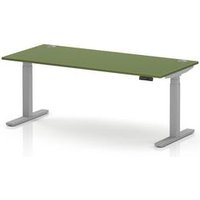 Air 1800x800 Height Adjustable Desk Moss Green Cable Ports Silver Leg