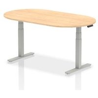 Impulse 1800mm Boardroom Table Maple Top Silver Height Adjustable Leg
