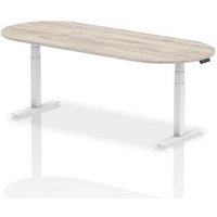 Impulse 2400mm Boardroom Table Grey Oak White Height Adjustable Leg