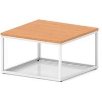 Impulse 800mm Square Coffee Table With Metal Frame Beech Top White Leg