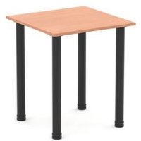 Impulse 600mm Square Beech Table with Black Post Leg