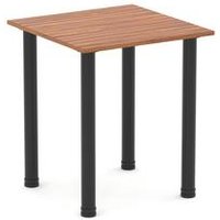 Impulse 600mm Square Walnut Meeting Table with Black Post Leg