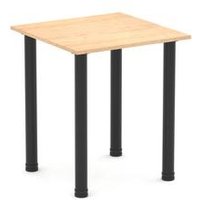 Impulse 600mm Square Maple Meeting Table with Black Post Leg