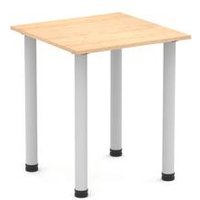 600mm Square Table Maple Top Post Leg