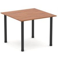 Impulse 1000mm Square Walnut Table with Black Post Leg