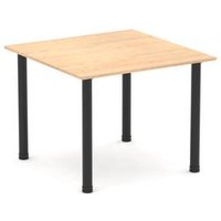 Impulse 1000mm Square Maple Meeting Table with Black Post Leg