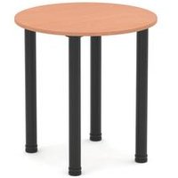 Impulse 600mm Round Beech Meeting Table with Black Leg