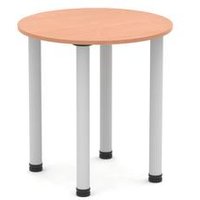 Impulse 600mm Round Beech Meeting Table with Silver Leg