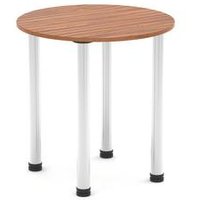 Impulse 600mm Round Table Walnut Top Chrome Post Leg