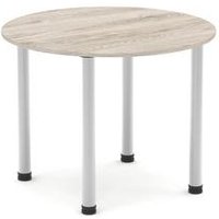Impulse 800mm Round Grey Oak Effect Meeting Table