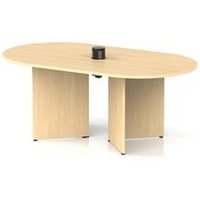 Impulse Boardroom Table with Black Power Module and Maple Legs