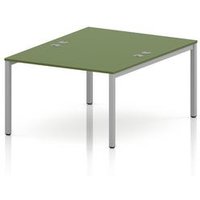 Impulse Bench B2B 2 Person 1200 Silver Frame Office Bench Desk Moss