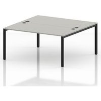 Impulse B2B 2 Person Bench Desk in Dove Grey with Black Frame
