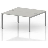 Impulse Bench B2B 2 Person 1600 Silver Frame Office Bench Desk Dove