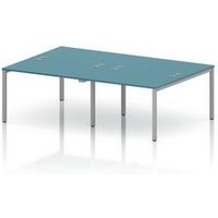 Impulse 4 Person Bench Desk in Dark Teal