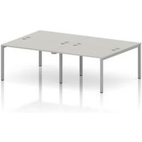 Impulse 4 Person Bench Desk in Dove Grey