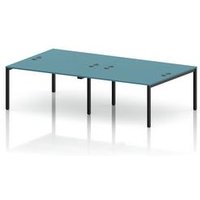 Impulse 4 Person Bench Desk in Dark Teal