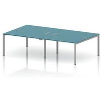 Impulse 4 Person Bench Desk in Dark Teal
