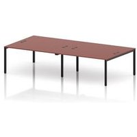 Impulse 4 Person Bench Desk in Black and Brick Red