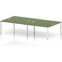 Impulse Bench B2B 4 Person 1600 White Frame Office Bench Desk Moss