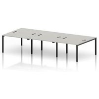 Impulse 6 Person Bench Desk in Dove Grey