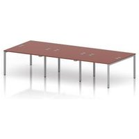Impulse Bench B2B 6 Person 1200 Silver Frame Office Bench Desk Brick