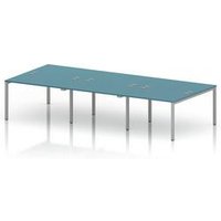 Impulse 6 Person Bench Desk with Dark Teal Top