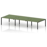 Impulse 6 Person Bench Desk in Moss Green