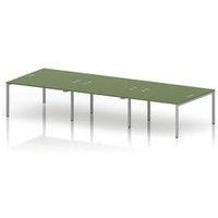 Impulse 6 Person Bench Desk in Moss Green