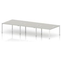 Impulse Bench B2B 6 Person 1400 White Frame Office Bench Desk Dove