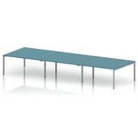Impulse Bench B2B 6 Person 1600 Silver Frame Office Bench Desk Deep