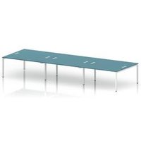 Impulse Bench B2B 6 Person 1600 White Frame Office Bench Desk Deep