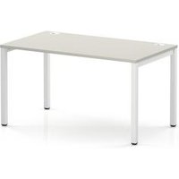 Impulse Bench Single Row 1400 White Frame Office Bench Desk Dove Grey