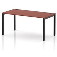Impulse Single Row Office Bench Desk 1600mm Black Frame Brick Red