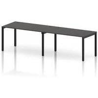 Impulse 2-Person Bench Desk in Black and Carbon Grey