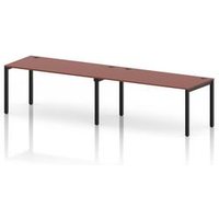 Impulse Bench Desk for Two People in Black and Brick Red