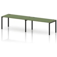 Impulse Bench One Row 2 Person 1600 Black Frame Bench Desk Moss Green