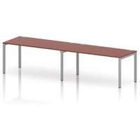 Impulse Bench Desk for 2 People in Silver and Brick Red