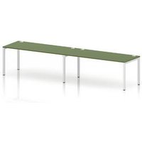 Impulse Bench One Row 2 Person 1800 White Frame Bench Desk Moss Green