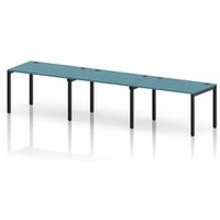 Impulse 3-Person Bench Desk in Dark Teal
