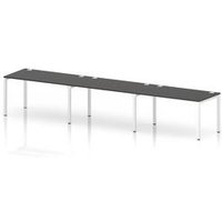 Impulse Bench One Row 3 Person 1400 White Frame Bench Desk Carbon Grey