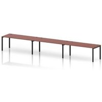 Impulse Bench Desk for 3 People in Black and Brick Red
