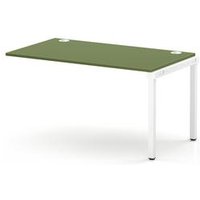 Impulse Bench One Row Ext Kit 1400 White Frame Bench Desk Moss Green